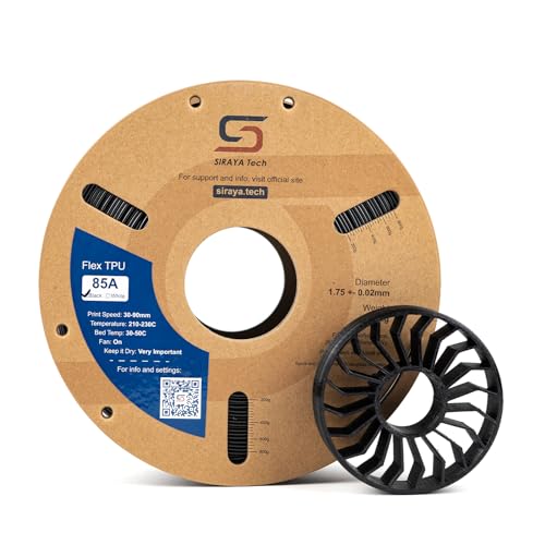 Siraya Tech Flex TPU 85A Filament, ISO 10993, Hohe Flexibilität & Zähigkeit, Hoher Durchfluss & Geschwindigkeit, Feuchtigkeitsresistente Aluminiumverpackung, Für Schuhe & Schutzkleidung (Schwarz, 1kg) – Bild 6