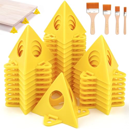 20 Stück Pyramidenständer, Minikegel-Malerständer, Gelber konischer Ständer,Möbelständer Dreibein, Stützständer, Möbelständer für Leinwand und Möbelreinigung Farbspritzen(Gelb,Size:60L*45H mm)