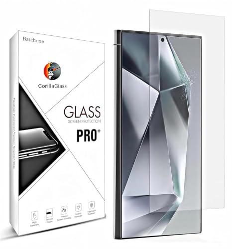 Image of BATCHONE Tempered Glass Screen Protector Compatible for Samsung Galaxy S24 Ultra 5G (Transparent) with Edge to Edge Full Coverage (Ultrasonic Fingerprint Working) and Easy Installation kit