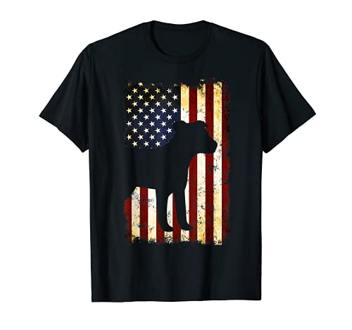 Jack Russell Silhouette Bandera Americana 4 de julio JRT Camiseta