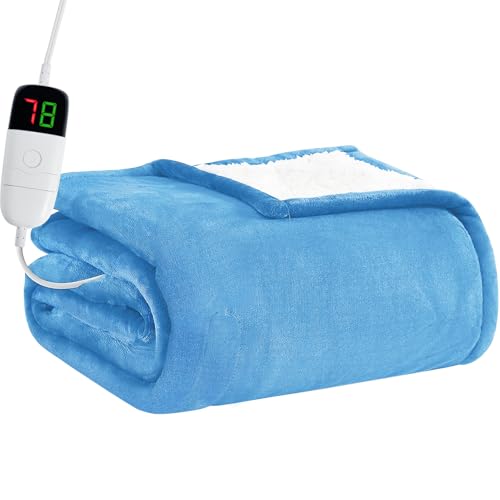 BOMOVA Heated Electric Blanket Full Size - 72" x 84" Heating Blanket with 10 Heating Levels & 8 Hours Auto Off, Warm Flannel Blanket with Over-Heat Protection, for Women, ETL & FCC Certified