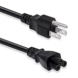 6ft (1.8m) 3 Prong AC Power Cord Cable for Electronics, TV, Computer, Printer, Radio, Monitor, Samsung, Dell, LG, Asus, Laptop and More