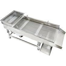 110V Full Stainless Steel Linear Vibrating Screen Vibrating Sieve Shaker Electric Vibrating Sifter with Single Layer 1.5mm Screen
