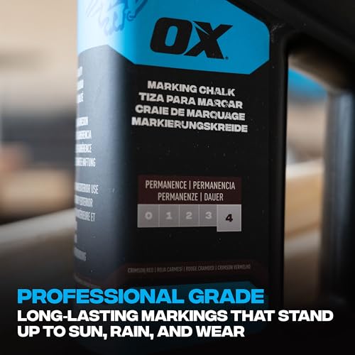 OX Pro Series Crimson Red Chalk Line Powder 2.5lbs Marking Chalk Refill - Permanent Weatherproof Construction Line Marking Powder Chalk Line Refill for Chalk Reel Tool Box OX-P630810