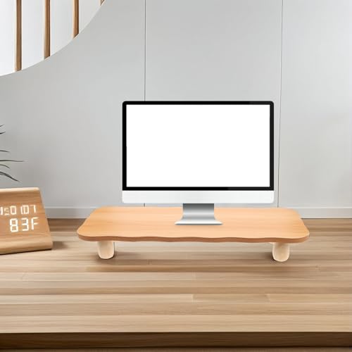 Support moniteur bureau en bois étagère de rangement - 8