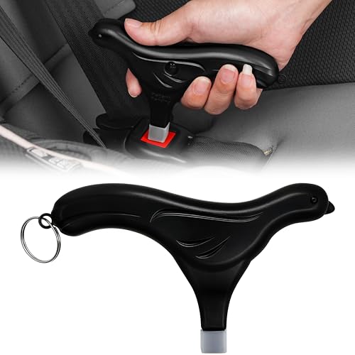 Image of Buckle Release Tool - Compatible with Baby Car Seat, Stroller, Vehicle Buckle & Other Push Button Device - Easy Buckle Release Aid for Arthritis, Long Nails & Elderly (Black) | Easy release aid for vehicle buckles, arthritis, long nails and elderly users.