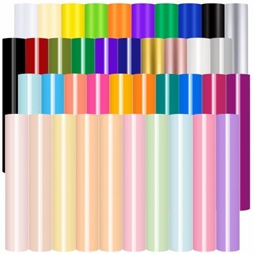 VINYL FROG 40 Sheets Adhesive Vinyl Bundle 12x12 inches Vinyl