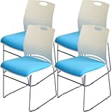 サンエスライン ミーティングチェア 会議椅子 スタッキング 4脚セット 耐荷重160kg メッシュ素材 シンプル 軽量 通気性 クッション性 積み重ね 省スペース 工具不要 組み立て簡単 オフィス 受付 研修 セミナー イベント