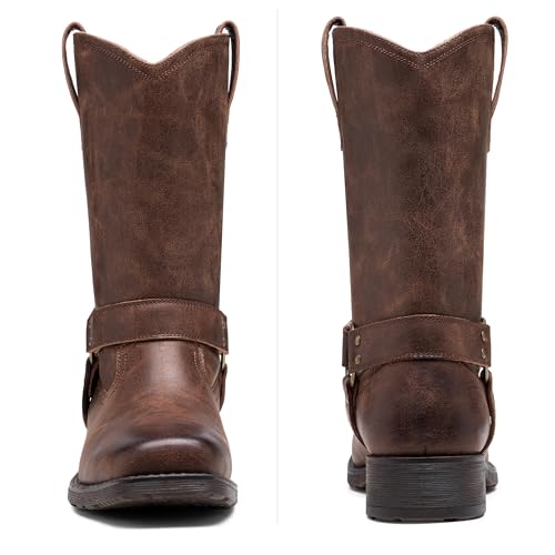 Image of Jousen Cowboy Boots for Men Leather Harness Square Toe