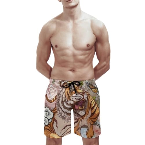 Maillot de bain homme UMENG short de bain à fleurs taille S cordon