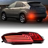 PGTOPONE Upgrade LED Rear Bumper Reflectors Light Fog Brake Tail Lamps Compatible with Lexus RX 330 2004-2006/RX 350 2007-2009/RX 400h 2006 2007 Replace Stock Reflector (Red)