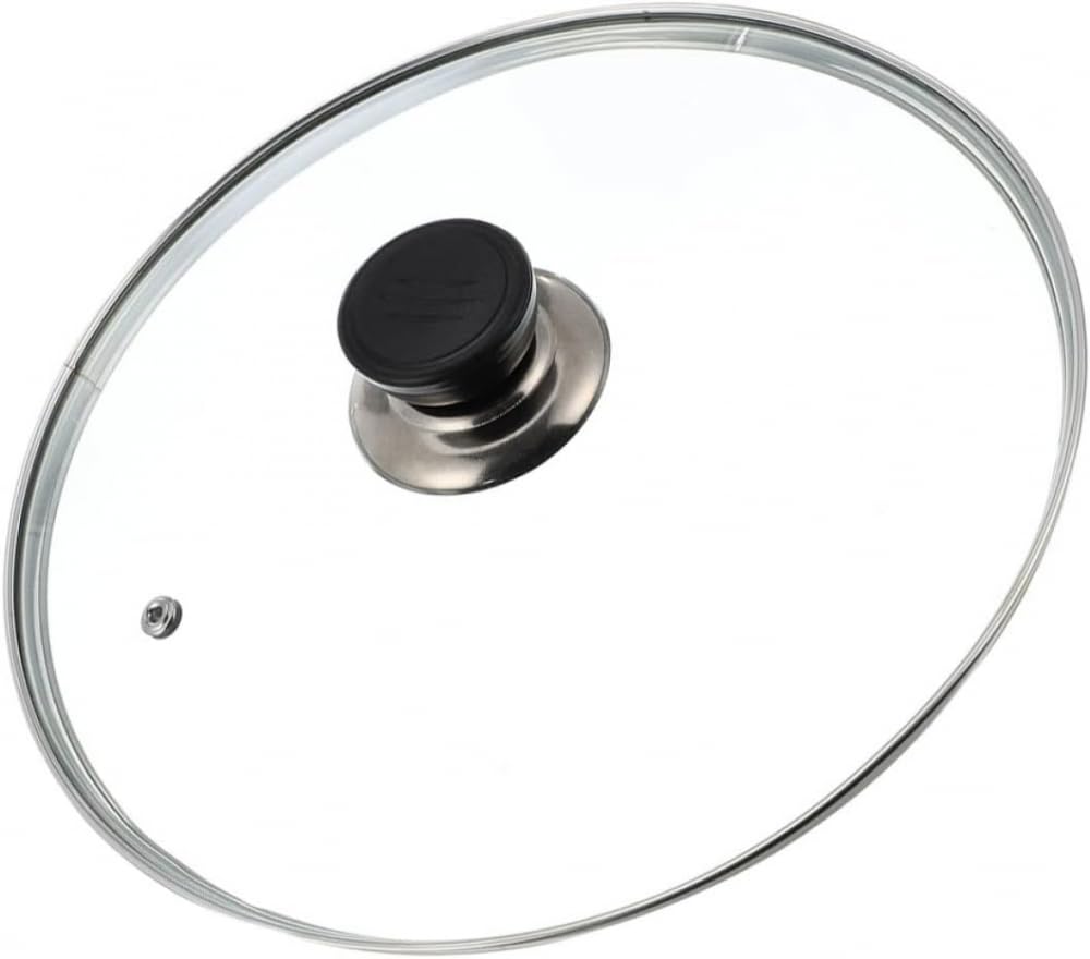 Couvercle de poêle en verre de 28 cm - Couvercle de rechange en acier inoxydable - Pour poêle à frire - 32 cm