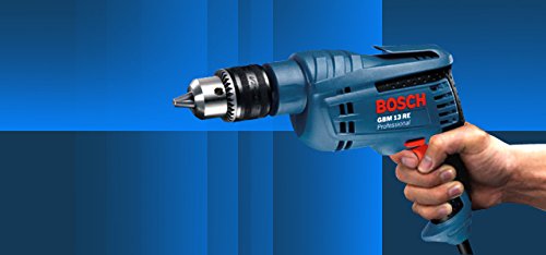 Bosch GBM 13 RE Heavy Duty Corded Electric Rotary Drill, 600W, 13 mm, 20 Nm, 1.7 kg, Speed Selection, Forward/Reverse Rotation, Soft Grip, For Wood & Metal + Handle, Depth Gauge, 1 Year Warranty 1