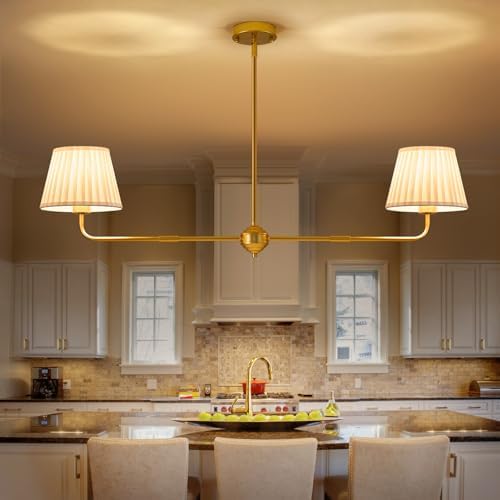 Karjear Gold Linear Chandelier, 2-Light 43.3