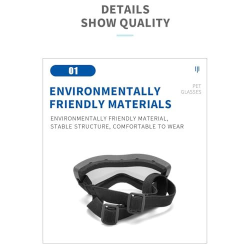 Lunettes pour chiens HMJGDZG coupe-vent avec sangle réglable - 4
