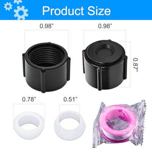 Image of Low Point Drain Seals and Caps & Teflon Tape for RV /Camper /Travel Trailer - 1 /2 Inch Hot & Cold Water Lines