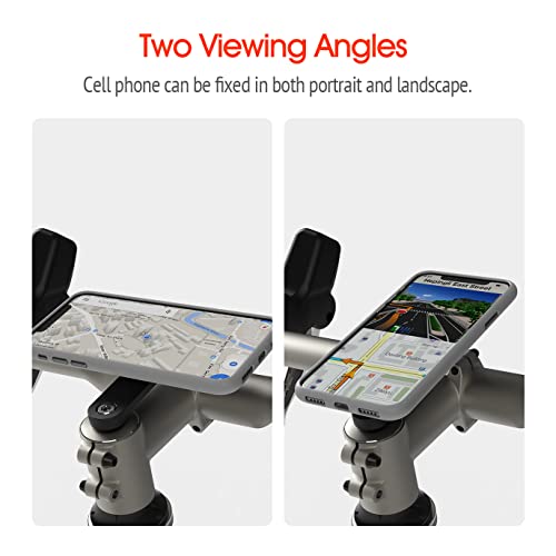 Bike Phone Mount, Mountain Bike Phone Holder With Adapter, Aluminum Bicycle Phone Mount For Bike Mtb Road Bike Stem, Quick Attach/Detach Cycling Clamp Universal For Iphone Samsung And More Cell Phone #TOP4