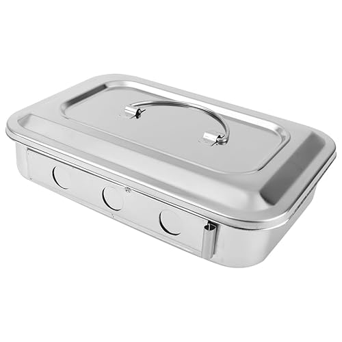 FRCOLOR Desinfektionsbox aus Edelstahl mit Deckel - Instrumentenwanne für Sterilisation Lagerung Professionelle Desinfektionswanne für Thermometer Medizinische Werkzeuge Friseur