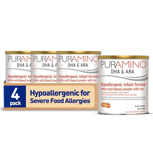 PurAmino Hypoallergenic Amino Acid Based Powdered Formula with Iron, 14.1 oz (Pack of 4)