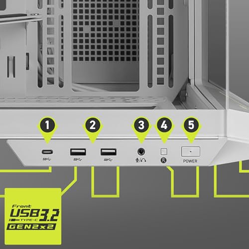 MSI MAG PANO 100L PZ White – Premium Mid-Tower Gaming-PC-Gehäuse – Seitenwand aus gehärtetem Glas… – Ansicht 7