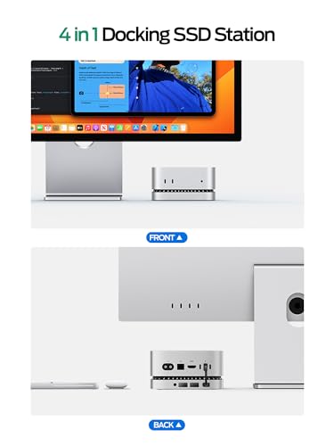 Image of MOVE SPEED mini M4 Dock Enclosure, 40Gbps USB4 Gen3x2, Silent Expansion Hub & Aluminum Stand for M.2 NVMe SSD, 2xUSB A, USB C Host and Audio