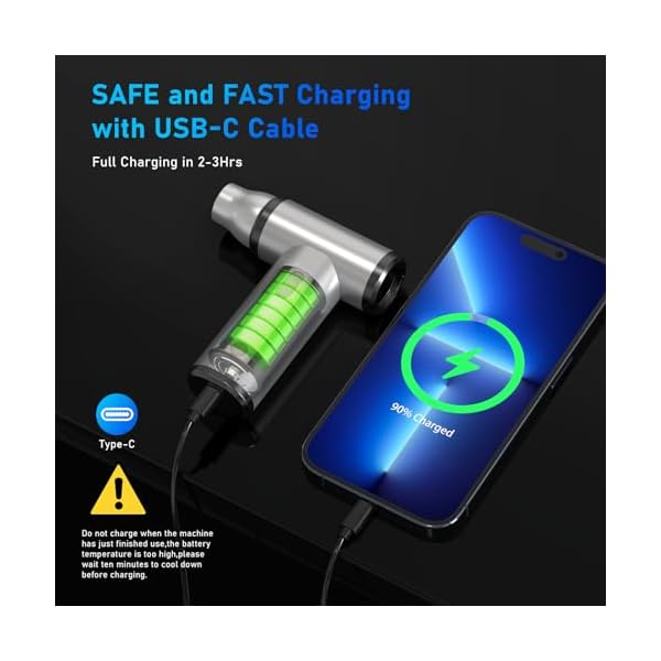 Compressed Air Duster, 300000RPM Air Blaster Electric Cleaner for Keyboard, PC Deep Cleaning, Component,Air Bed,Infinitely Speed Replace Compressed Air Can-No Canned Air Duster,Rechargeable Air Blower - Image 5