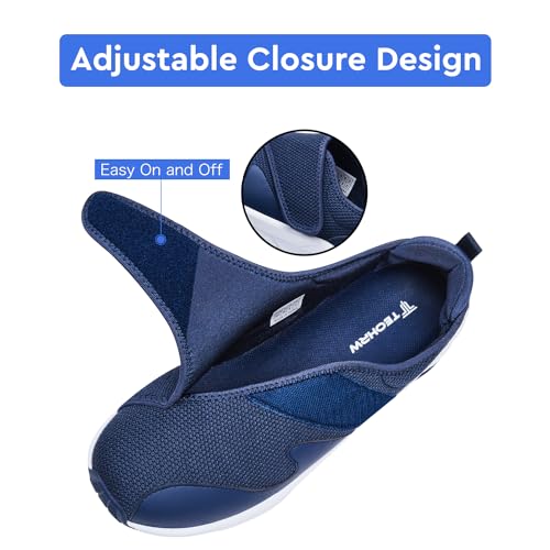 Image of Men's Extra Wide Walking Sneakers Wide Toe Box Orthopedic Shoes with Arch Support for Flat Feet & Foot Pain Relief
