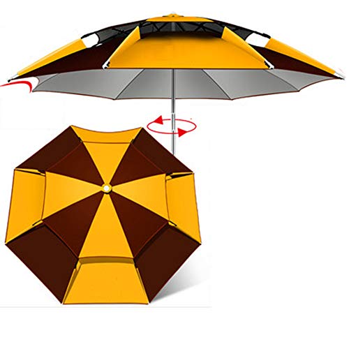 T-XYD Paraguas de Pesca, Paraguas Plegable a Prueba de Lluvia 2 M -2.4 M Revestimiento de Pegamento Plateado Espesar Paraguas de Pesca Parasol de Pesca,S(2M)