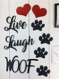 Tak n Stik Live Laugh Woof This is not a Decal Wall Quotes Sayings for Dogs Pets Family Home Removable Paintable Reusable Art Wall Décor Great Gift