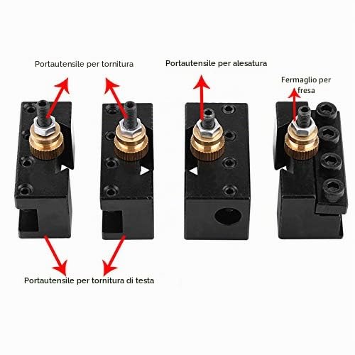 Mini Quick Change Tool Post Holders, Portautensile, Quick Change Mini Tornio in Lega di Alluminio, Set di Portautensili e Portautensili può Essere Utilizzato per Molti Tipi di Mini Torni