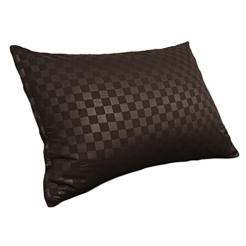 新日本通販EX 枕カバー ピロケース ホテルタイプ おしゃれ 北欧 ホテル仕様 43×63cm 全開ファスナー 洗える 丸洗いOK (ブラウン (チェック))