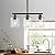 ROCUNSI Kitchen Island Lighting, 3-Light Black Pendant Light Fixture, Farmhouse Dining Room Light Fixtures Over Table, Modern Hanging Light Fixtures with Clear Glass, E26 Base, Bulbs Not Included