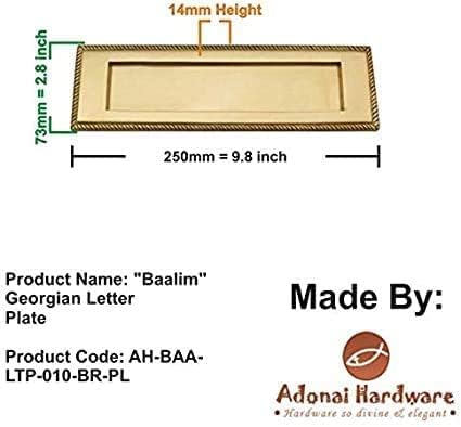 Adonai Hardware "Baalim Georgian Brass Letter Plate - Polish Lacquered