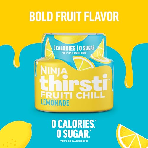 Image of Ninja Thirsti Flavored Water Drops, Fruiti Chill Lemonade, Zero Calories | Zero Sugar, 12oz drinks, 3 Pack, Compatible with All Ninja Thirsti Drink Systems - WC1000, WC2000 & WC3000 Series, WCFLMNDAM