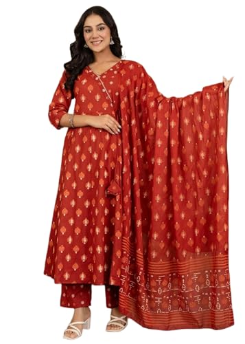 Tissu indien en coton brodé vêtement Anarkali Angrakha de style décontracté