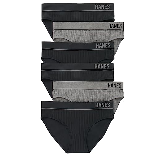 Image of Hanes Women's Originals Seamless Stretch Rib Bikini Panties Pack, Assorted Colors, 6-pack