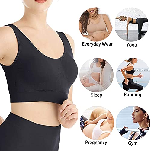 2 Pack Medium Support Tank Top Bra Pilates Yoga Bra Daily Sleep Bra Fitness Activewear Sport Bra Aerobics Dancing Multicolor #TOP6