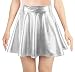 Simplicity Women's Metallic Ballet Dance Flared Skater Skirt Fancy Dress, Silver