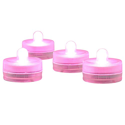 Image of KITOSUN Submersible LED Lights cr2032 Battery Powered Underwater Waterproof LED Tea Light Candles for Events Wedding Centerpieces Vase Floral Xmas Holidays Home Decor Lighting(Pack of 12) (Pink)