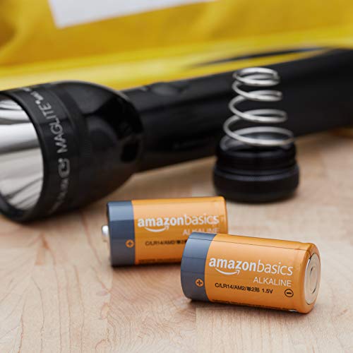 Amazon Basics - Batterie alcaline mezza torcia, 1.5 volt, per uso quotidiano, confezione da 4 (l’aspetto potrebbe variare dall’immagine)