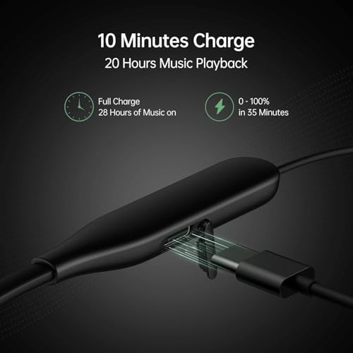 Image of Wireless BT WA 341 for Oppo Reno11 Original Sports Bluetooth CV Wireless Earphone with Deep Bass and Neckband Hands-Free Calling inbuilt with Mic,Hands-Free Call /Music (341W,CB11,BLK)