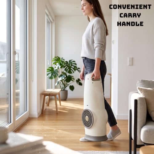 Image of SKYTONE Tower Fan For Room Bladeless, 90 Oscillation & Swivel Action, Knob Control Panel With 3 Speeds, Powerful and Quiet Airflow, Aromatherapy Fan for Home, Office, Kitchen