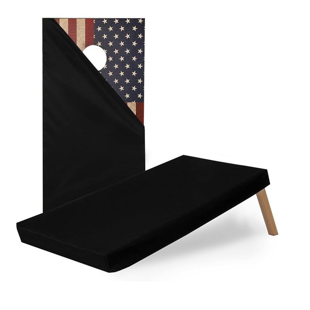 1 Housse Anti-Poussière pour Planche de Sac de Sable et Housse de Protection Solaire avec Poche Zippée en Polyester Noir pour Housse de Planche de Cornhole de Taille Standard