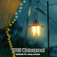 PAIRIER LED Campinglampe Aufladbar, Tragbar mit Haken Retro – Ansicht 5