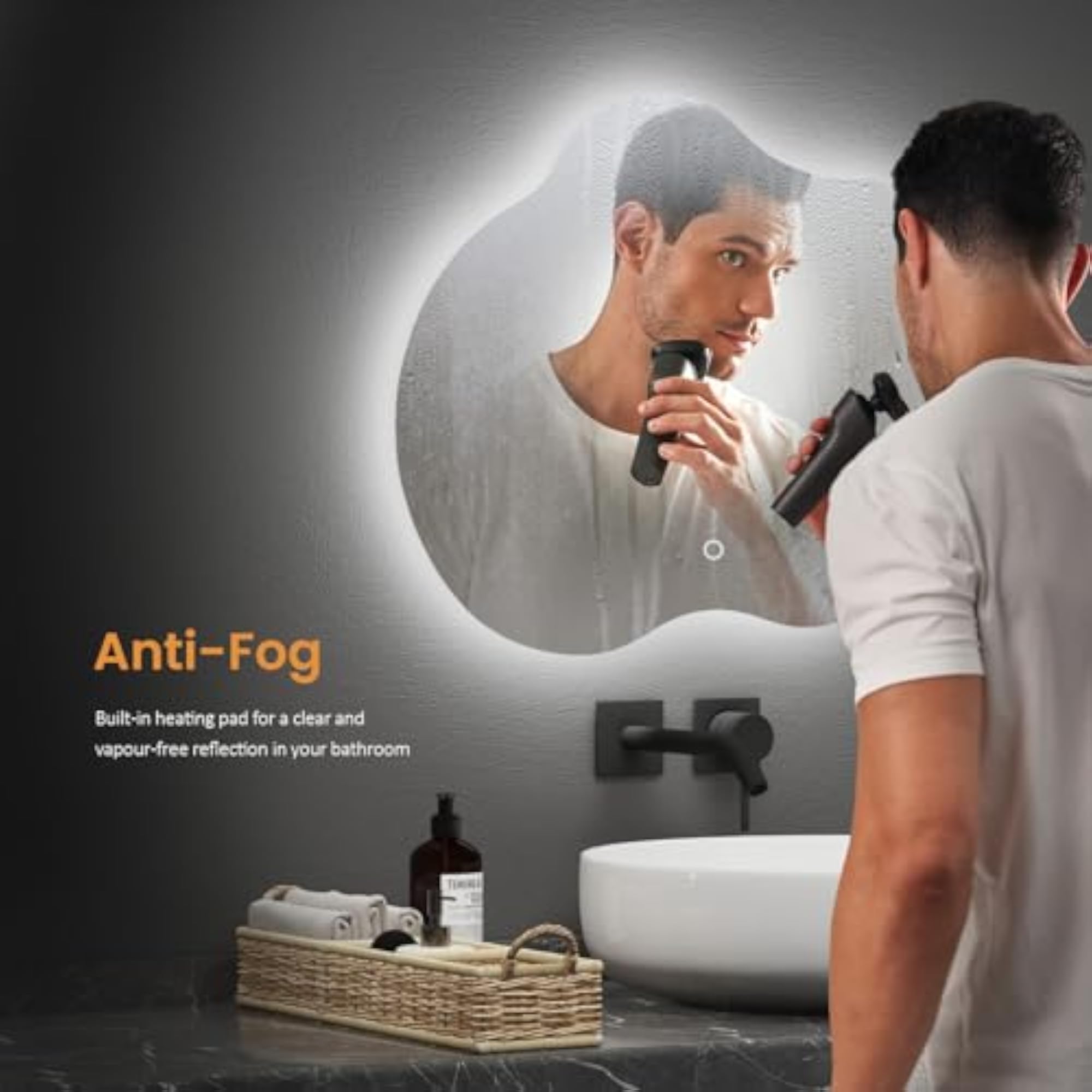 LED Bathroom Mirror with Touch Sensor
