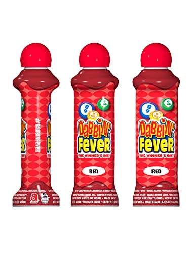 Dabbin' Fever Bingo Daubers One Dozen 3 Ounce Ink Dabbers (Red) - Thumbnail 2
