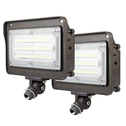 DAKASON (2 Pack) 50W LED Flood Light, Dusk-to-Dawn Photocell, 180° Adjustable Arm, Replaces 150-200W HPS/MH, IP65 Waterproof Outdoor Security Lighting Fixture, 100-277Vac 5000K 6000lm, ETL Listed