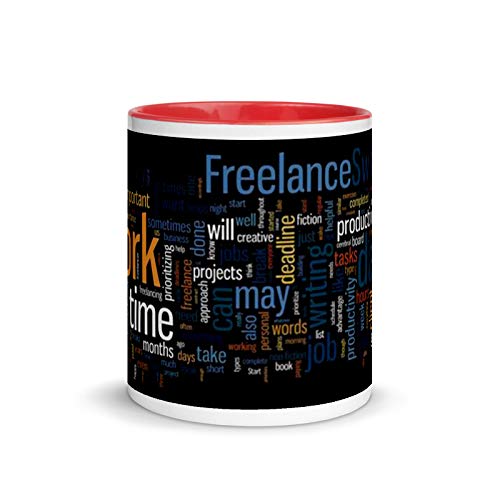 V Kraft "Motivational worktime red 3 Tone" Unique and Stylish Love Quote Multicolor 3 Tone Ceramic Mug with Handle | Gift for Anyone On Any Occasion | Pack of 1, 330ml