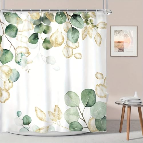 Rideau de douche eucalyptus au design minimaliste et finitions soignées