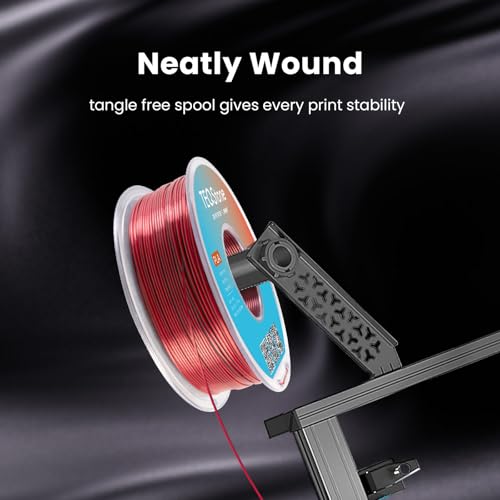 Image of Dual Color Silk PLA Filament 1.75mm Black Red 1KG, Shiny High Gloss Finish, Seamless Color Transition, Neatly Wound, Accuracy + /-0.02mm Vacuum Packaging